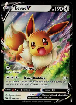 Pokemon Card - Eevee V Sword & Shield Promo SWSH065 Holo - Image 1