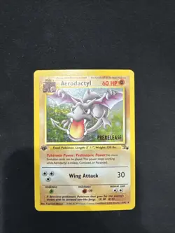 Aerodactyl Prerelease Holo 1st Edition Fossil Card 1/62 - Image 1