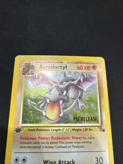 Aerodactyl Prerelease Holo 1st Edition Fossil Card 1/62 - Image 2