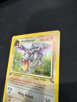 Aerodactyl Prerelease Holo 1st Edition Fossil Card 1/62 - Image 3