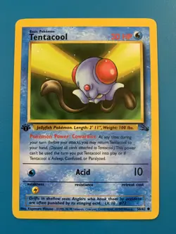 1st Edition Tentacool 56/62 Fossil Set Rare Vintage 1999 Pokemon Card - NM - Image 1
