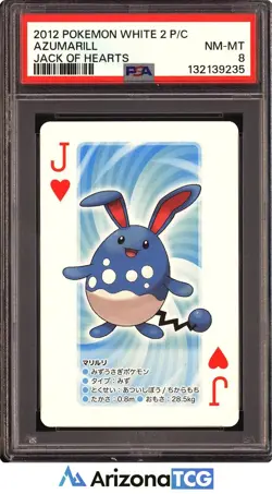 Pokemon 2012 Azumarill Jack Of Hearts White 2 Playing Card Japanese PSA 8 - Image 1