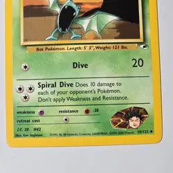 Brock’s Golbat Pokemon Card Gym Heroes 39/132 WOTC Uncommon Vintage TCG - Image 4