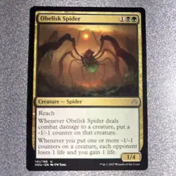 MTG Magic the Gathering Obelisk Spider (141/257) Hour of Devastation LP - Image 1
