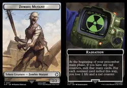 4x Zombie Mutant/Radiation Token, Fallout Tokens, MTG, 4 pack, Magic - Image 1