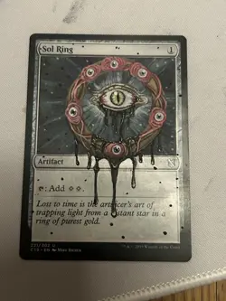 MtG Sol Ring Full Magic Altered Hand Painted Art Original Alter - Image 1