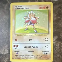 Pokemon TCG Hitmonchan Base Set 7/102 Holo Rare 1999 70 HP Basic - Image 1