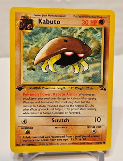 Kabuto 50/62 Common 1st Edition Fossil Pokemon 1232 - Image 1