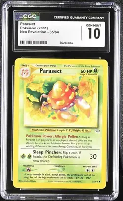 Pokemon Parasect 2001 Neo Revelation 35/64 CGC 10 - Image 1