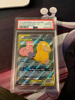 Pokemon Slowpoke & Psyduck GX 218/236 Alt Art Unified Minds PSA 10 - Image 1