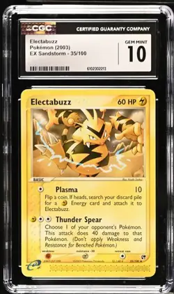 Pokemon Elactabuzz 2003 EX Sandstorm 35/100 CGC 10 - Image 1