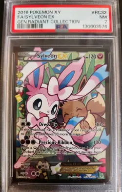 2016 POKEMON XY GENERATIONS RADIANT COLL #RC32 FULL ART/SYLVEON EX PSA 7 - Image 1