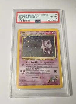 PSA 8 SABRINA’S GENGAR 14/132 GYM HEROS POKEMON 2000 - Image 1