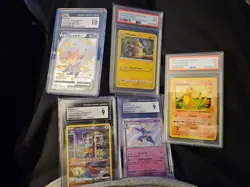 5 Grade Pokemon Card Slab Lot PSA CGC Vintage Shadowless Charmander - Image 1