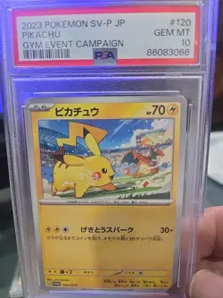 2023 POKEMON JAPANESE SV-P PROMO GYM EVENT CAMPAIGN #120 PIKACHU PSA 10 - Image 1