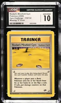 Pokemon Rocket's Minefield Gym 2000 Gym Challenge 119/132 CGC 10 - Image 1