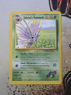 Pokemon TCG Sabrina's Venomoth Gym Heroes 34/132 Unlimited Rare Non Holo - Image 1
