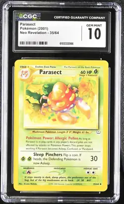 Pokemon 2001 Parasect Neo Revelation 35/64 CGC 10 - Image 1