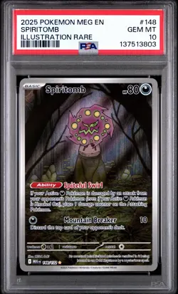 Pokemon Mega Evolution Spiritomb Illustration Rare 148/132 PSA 10 Gem Mint - Image 1