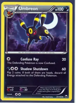 2012 POKEMON UMBREON 61/108 DARK EXPLORERS - REGULAR - NM/LP (Excellent) - Image 1