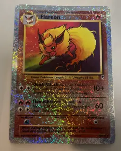 2002 WOTC POKEMON LEGENDARY COLLECTION FLAREON 10/110 REVERSE HOLO FOIL NM - Image 1