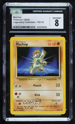 Machop Pokemon Legendary Collection CGC 8 2002 - Image 1
