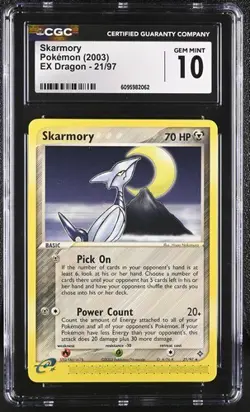 Pokemon Skarmory 2003 EX Dragon 21/97 CGC 10 - Image 1