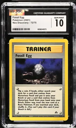 Pokemon 2001 Fossil Egg Neo Discovery 72/75 CGC 10 - Image 1