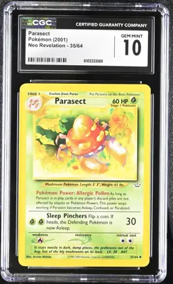 Pokemon 2001 Parasect Neo Revelation 35/64 CGC 10 - Image 1
