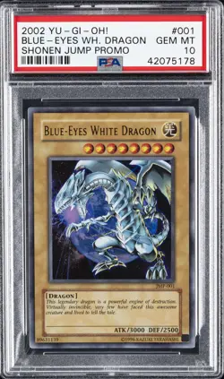 2002 YU-GI-OH! SHONEN JUMP PROMO #001 BLUE-EYES WHITE DRAGON PSA 10 - Image 1