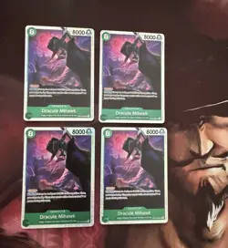 One Piece TCG OP12-030 Dracule Mihawk SR x4 Playset (English) - Image 1