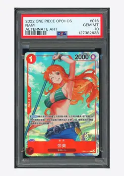 One Piece PSA 10 Nami R Alternate Art 2022 OP01-016 OP01 Chinese - Image 1