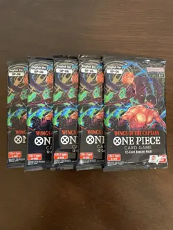 One Piece Wings Of The Captain OP-06 Five 5 Booster Packs Lot English - Image 1
