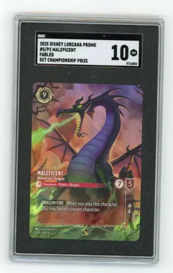 MALEFICENT #5/P3 SET CHAMPIONSHIP PRIZE SGC10 DISNEY LORCANA FABLED FOIL GEM - Image 1