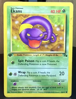 Pokemon Pokemon TCG: Ekans 46/62 1st Edition Fossil English Card - Image 1