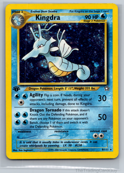 Kingdra - 8/111 - Pokemon Neo Genesis 1st Edition Holo Rare Card WOTC MP - Image 1