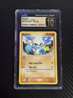 2005 Pokemon EX Emerald Meditite CGC Pristine 10 #55 Card - Image 1