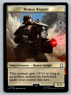 Human Knight T 0002/Copy T 0001 - MTG Universes Beyond: Fallout (PIP) - Image 1