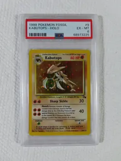 Pokemon Card 1999 Fossil 9/62 KABUTOPS Holo Unlimited Graded PSA 6 EX-MT - Image 2