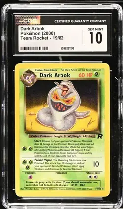Pokemon Dark Arbok 2000 Team Rocket 19/82 CGC 10 - Image 1