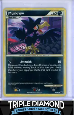 2010 Pokemon Undaunted #58/90 Murkrow Reverse Holo F683 - Image 1