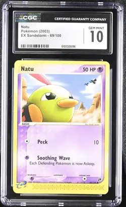 Pokemon 2003 Natu EX Sandstorm 69/100 CGC 10 - Image 1