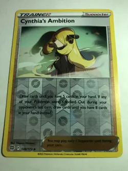 Cynthias Ambition 138/172 Reverse Holo Brilliant Stars Pokemon TCG Card NM - Image 1