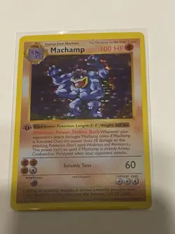 MT/NM Pokemon TCG Machamp Base Set 1st Edition Holo Rare 100HP 8/102 English - Image 1