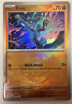 Riolu Master Ball Reverse Holo 050/131 Prismatic Evolutions Pokemon TCG NM - Image 1