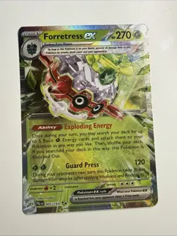 Pokemon TCG Forretress ex Scarlet & Violet - Paldea Evolved 005/193 Holo NP - Image 1