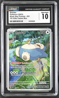 Snorlax *CGC 10* Illustration Rare *151 ETB Promo* #51 *2023* Pokemon - Image 1