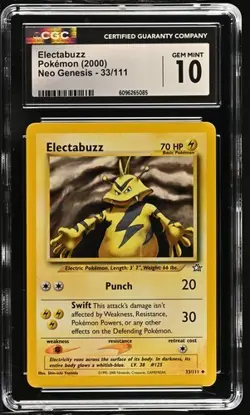 Pokemon Electabuzz 2000 Neo Genesis 33/111 CGC 10 - Image 1