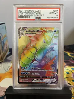 GYARADOS VMAX SECRET RARE 207/203 HOLO SWSH07 EVOLVING SKIES POKEMON PSA 10 - Image 1