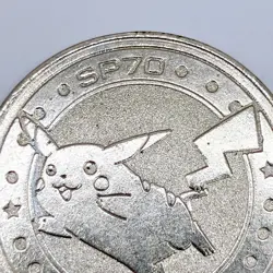 Pikachu Pokemon Battle Coin Silver Japanese Very Rare Nintendo Japan Collection - Image 2